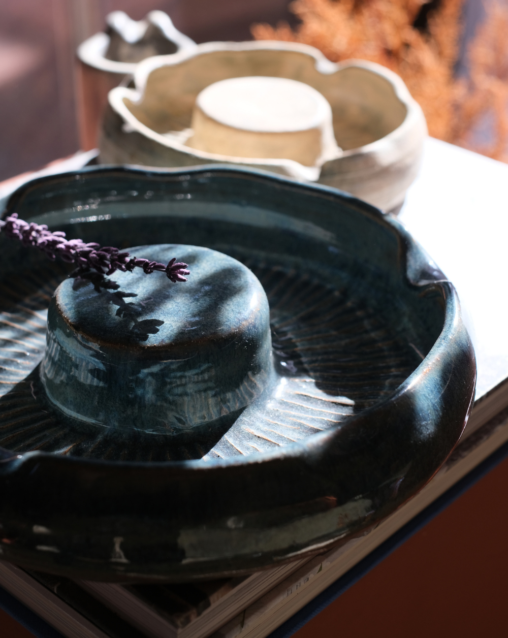 Fungi Ashtray XL Azul Metálico