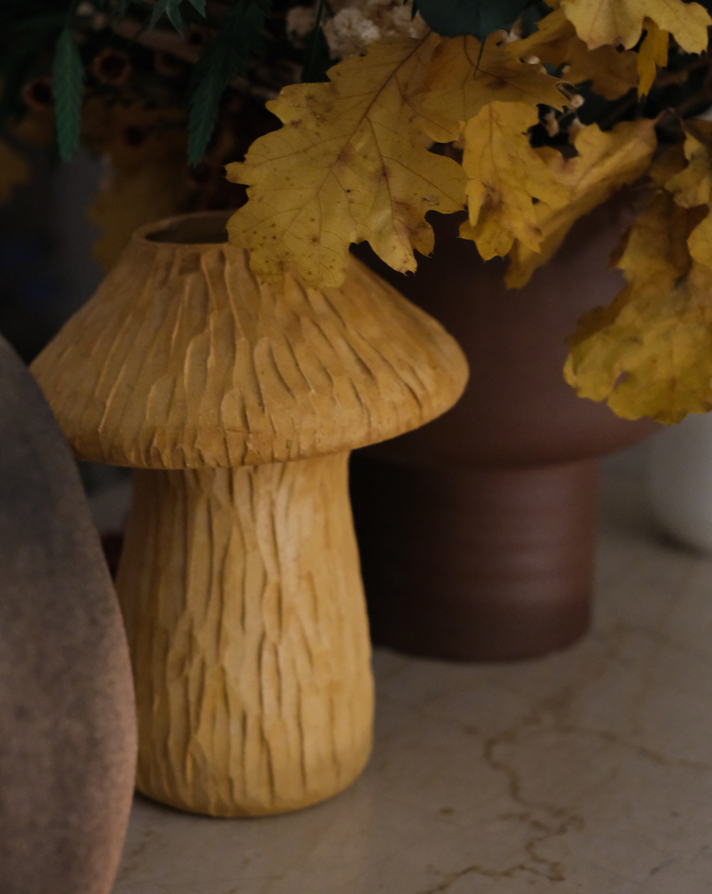 Fungi Vase color Mostaza
